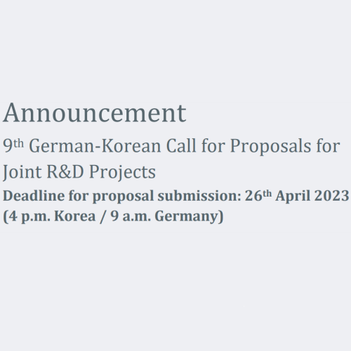 9th German-Korean Call for Proposals for Joint R&D Projects